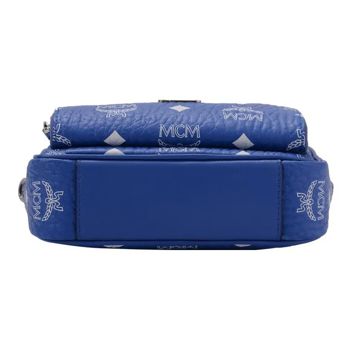 MCM Klassik Visetos Canvas Camera Bag, Fanny Pack, Shoulder Bag, Crossbody Bag Men's Modern Blue-5