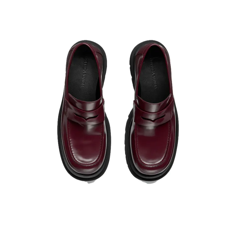Bottega Veneta Lug Loafers Men's Burgundy-3