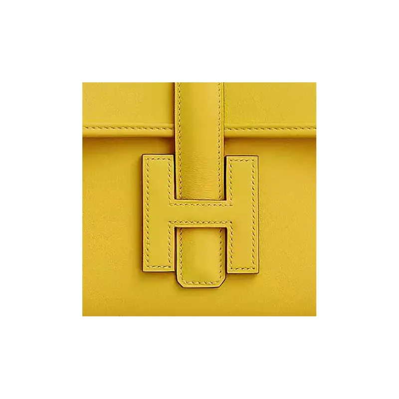 HERMES Jige Elan Swift Leather Clutch Women's 9O Jaune De Naples Naples Yellow-2