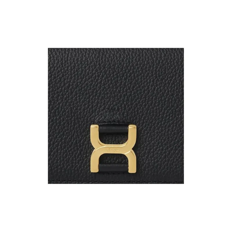 Chloe Marcie Grained Calfskin Wallet Women's Black-3