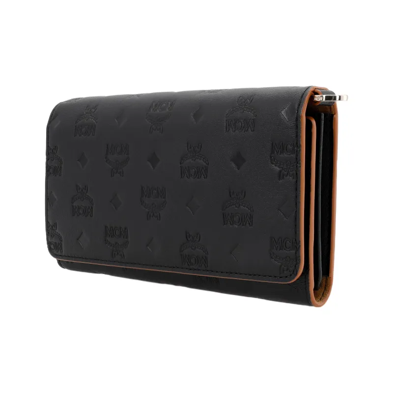 MCM Full Grain Lambskin Coin Purse Unisex Black-1