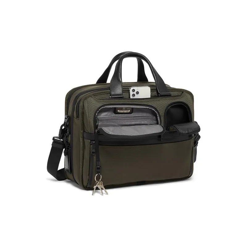 TUMI Nylon Portable One Shoulder Laptop Bag Briefcase Large Size Men's Olive Green-1