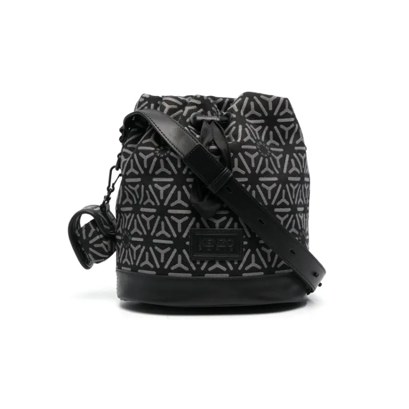 KENZO Calfskin Bucket Bags Crossbody Bag, Shoulder Bag Women's Black-0