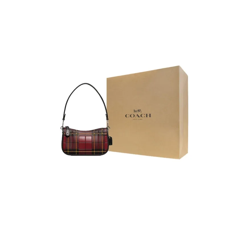 COACH Swinger Cow Leather Handbag Shoulder Bag Women's Cherry Red-5