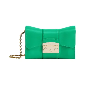 Furla Metropolis Collection Leather Shoulder Bag Crossbody Bag Mini Women's Green