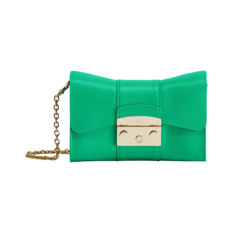 Furla Metropolis Collection Leather Shoulder Bag Crossbody Bag Mini Women's Green-0