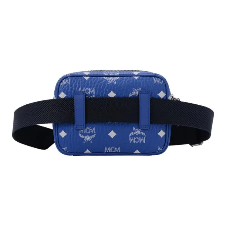 MCM Klassik Visetos Canvas Camera Bag, Fanny Pack, Shoulder Bag, Crossbody Bag Men's Modern Blue-4