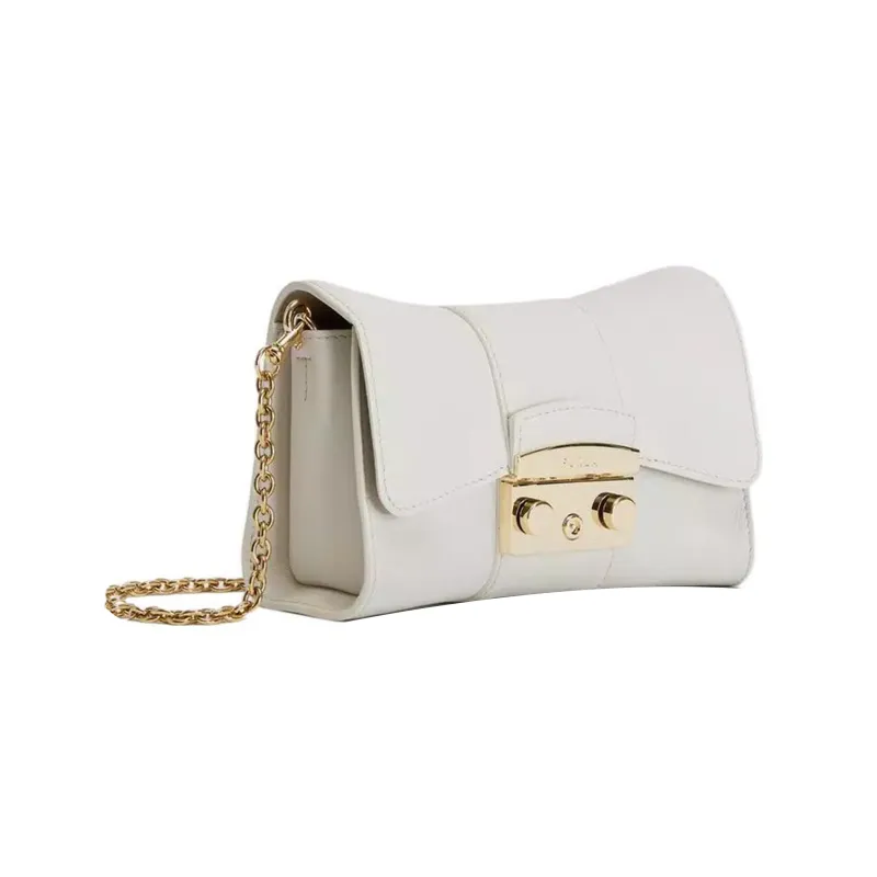 Furla Metropolis Collection Leather Shoulder Bag Crossbody Bag Mini Women's White-1