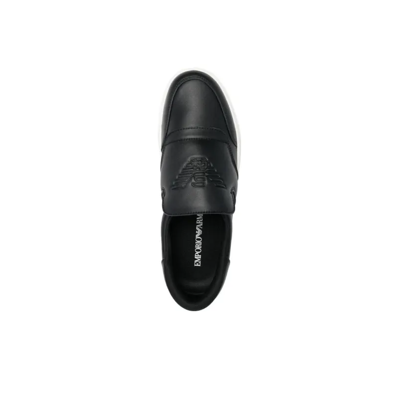 EMPORIO ARMANI Embossed-logo Slip-on Sneakers-4