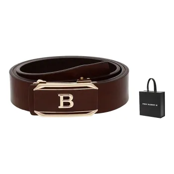 FREE RABBITⅡ Letter Logo Decoration Automatic Buckle Leather Belts Men's