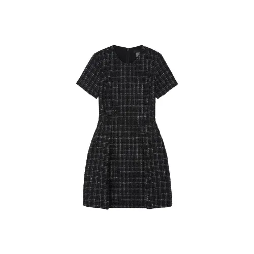 CLUB MONACO Short-Sleeved Dresses Women's Black/White Plaid