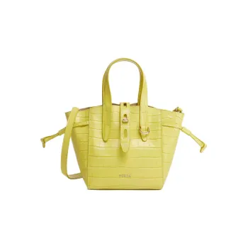 Furla Net Collection Leather Tote Bag Shopping Bag Shoulder Bag Crossbody Bag Handbag Mini Women's Yellow