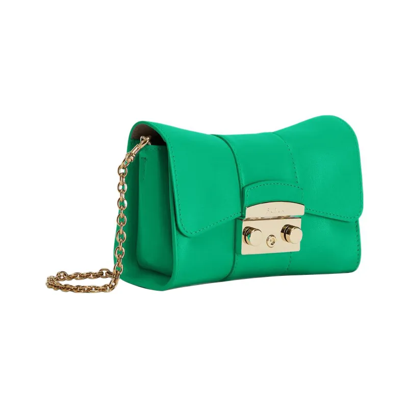 Furla Metropolis Collection Leather Shoulder Bag Crossbody Bag Mini Women's Green-1