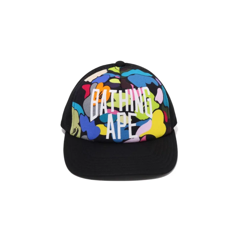 Bape A BATHING APE Multi Camo Nyc Logo Mesh Cap-1