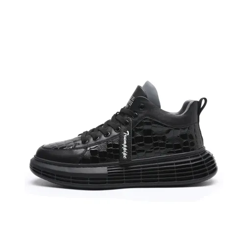 TRUMPPIPE Mid Top Skateboard Shoes Men's Black