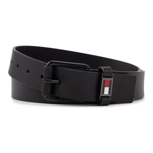Tommy Hilfiger Cow Leather Leather Belts Men's Black Width: 3.5cm
