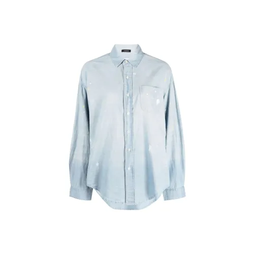 R13 Paint-splatter Chambray Shirt