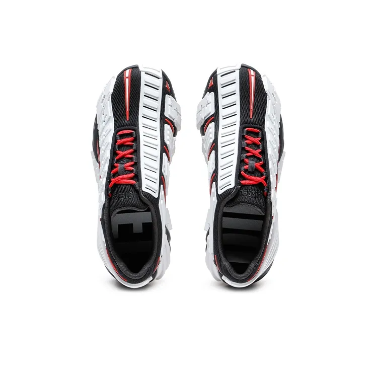 DIESEL Anti-Slip Wear-Resistant Low-Top Casual Shoes Women's Black White Red-2