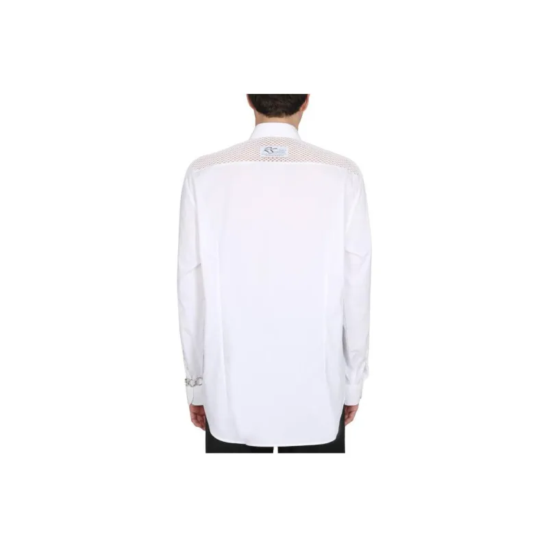 RAF SIMONS Mesh detail Cotton Shirt-1
