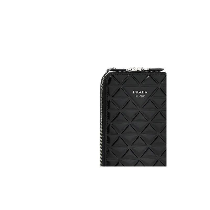 PRADA Leather Cell Phone Pouch Regular Men's Black-2