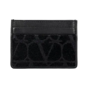 Valentino Leather Detail Card Holder Men's Black