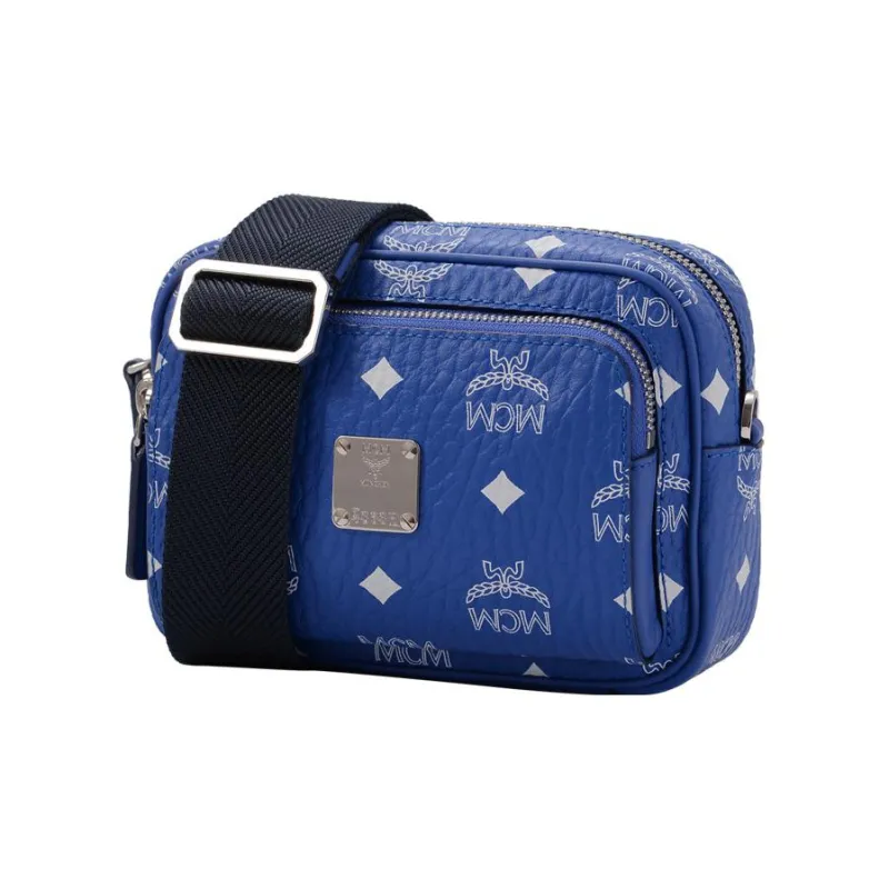 MCM Klassik Visetos Canvas Camera Bag, Fanny Pack, Shoulder Bag, Crossbody Bag Men's Modern Blue-2