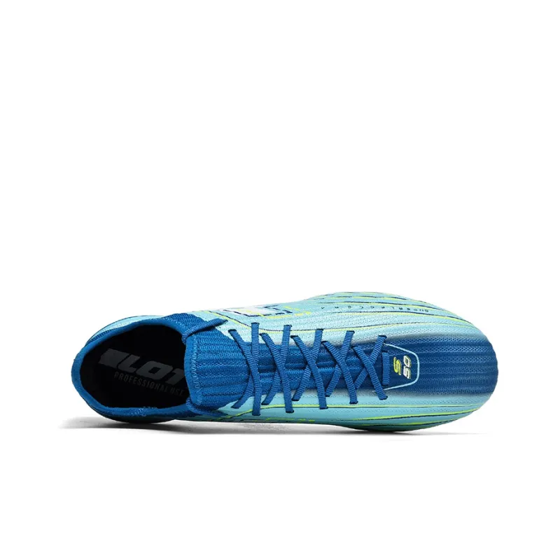 LOTTO FG Rubber Long Studs Natural Ground Cushioned Slip Resistant Abrasion Resistant Soccer Shoes Men's Blue-3
