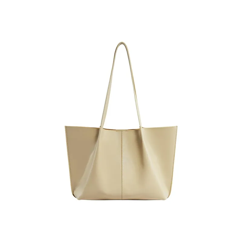 DAPHNE Genuine Leather Tote Bag, Shopping Bag, Shoulder Bag Women's Sundae Apricot-0