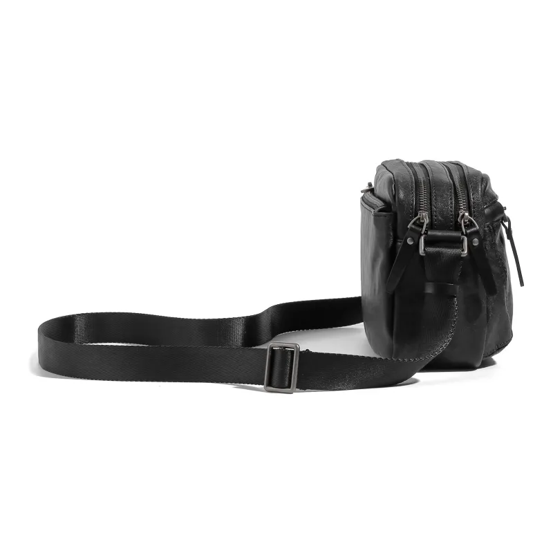 Ace Paul Top Grain Cow Leather Genuine Leather Small Square Bag Crossbody Bags Medium Size Men's Black-4