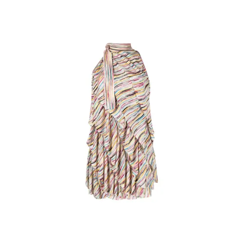 MISSONI Striped Tiered Knitted Minidress