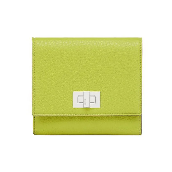 FENDI Calfskin Wallet Medium Size Women's Lime Green-0