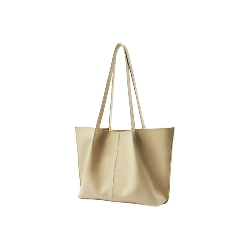 DAPHNE Genuine Leather Tote Bag, Shopping Bag, Shoulder Bag Women's Sundae Apricot-2