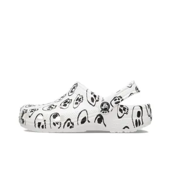 Crocs Classic Clog Skull Print White