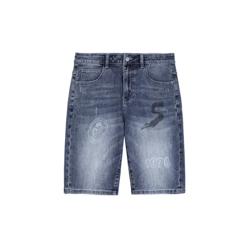 KIKC Denim Shorts Men Dark Blue