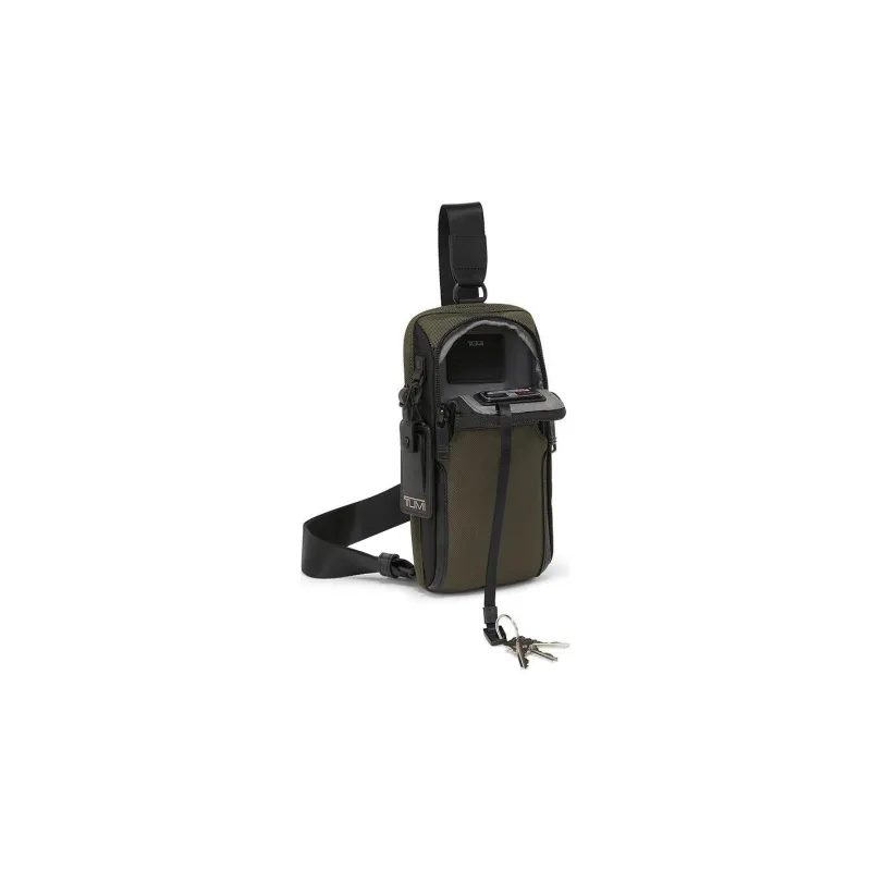 TUMI Alpha 3 Nylon Fanny Pack Sling Bag Crossbody Bag Shoulder Bag Men's Olive Green-1