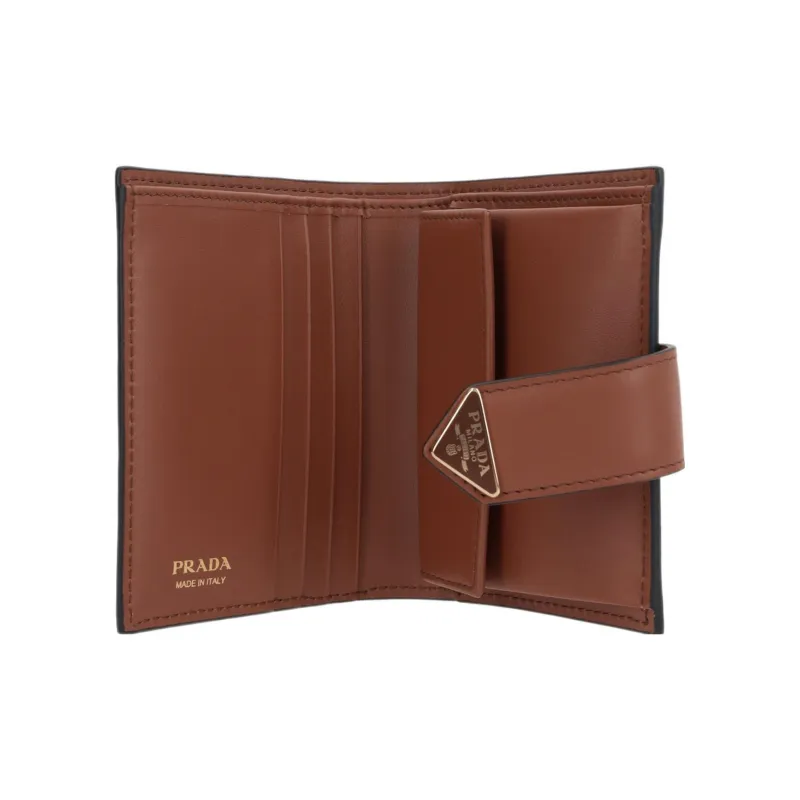 PRADA Calfskin Wallet Regular Women's Light Brown-2