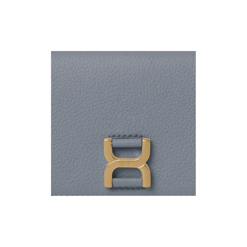 Chloe Marcie Grained Calfskin Wallet Women's Storm Blue-3