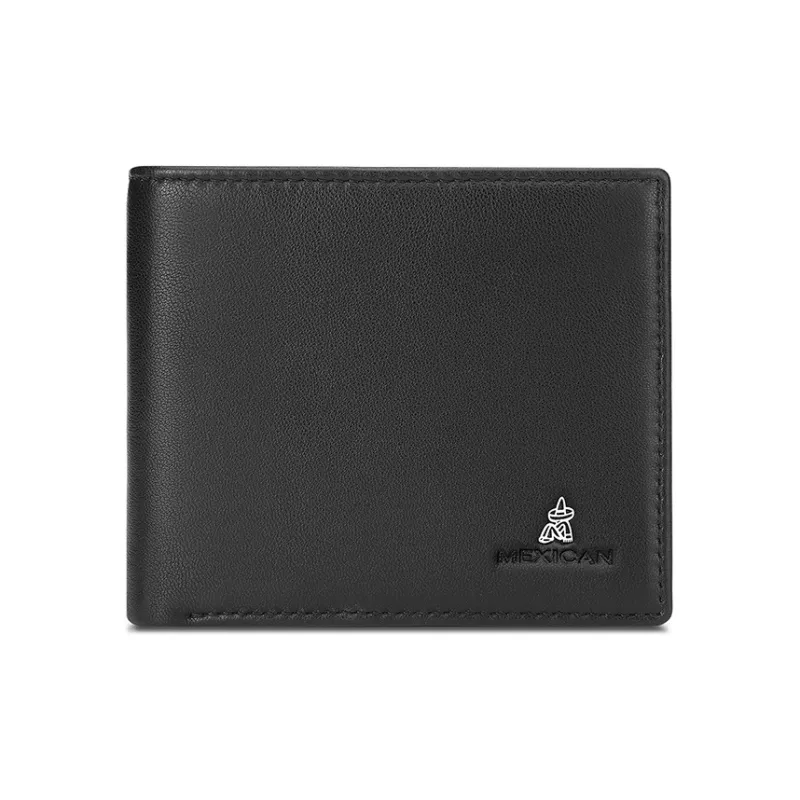 MEXICAN Top Grain Cow Leather Wallet Regular Men's Black-3