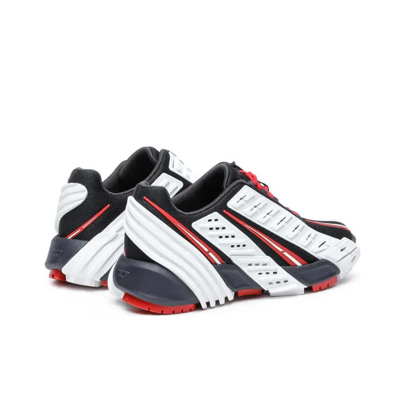 DIESEL Anti-Slip Wear-Resistant Low-Top Casual Shoes Women's Black White Red-3