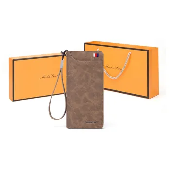 MashaLanti Microfiber Synthetic Leather Card Holder Wallet Men's Coffee
