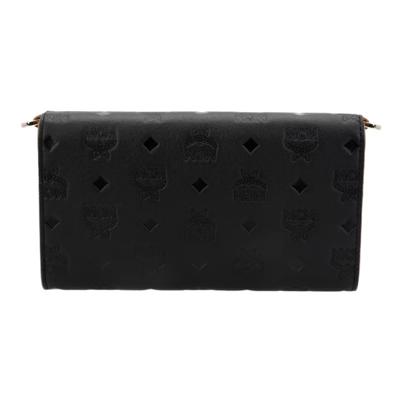 MCM Full Grain Lambskin Coin Purse Unisex Black-2
