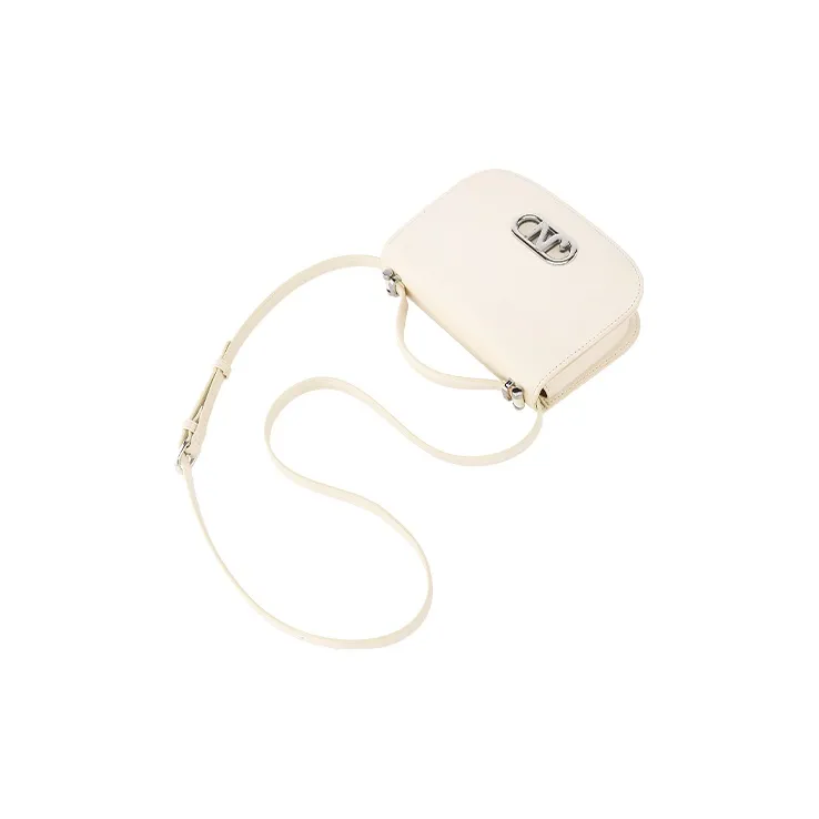 JONBAG Synthetic Leather Baguette Bag, Crossbody Bag, Shoulder Bag Medium Size Women's White/Black-12