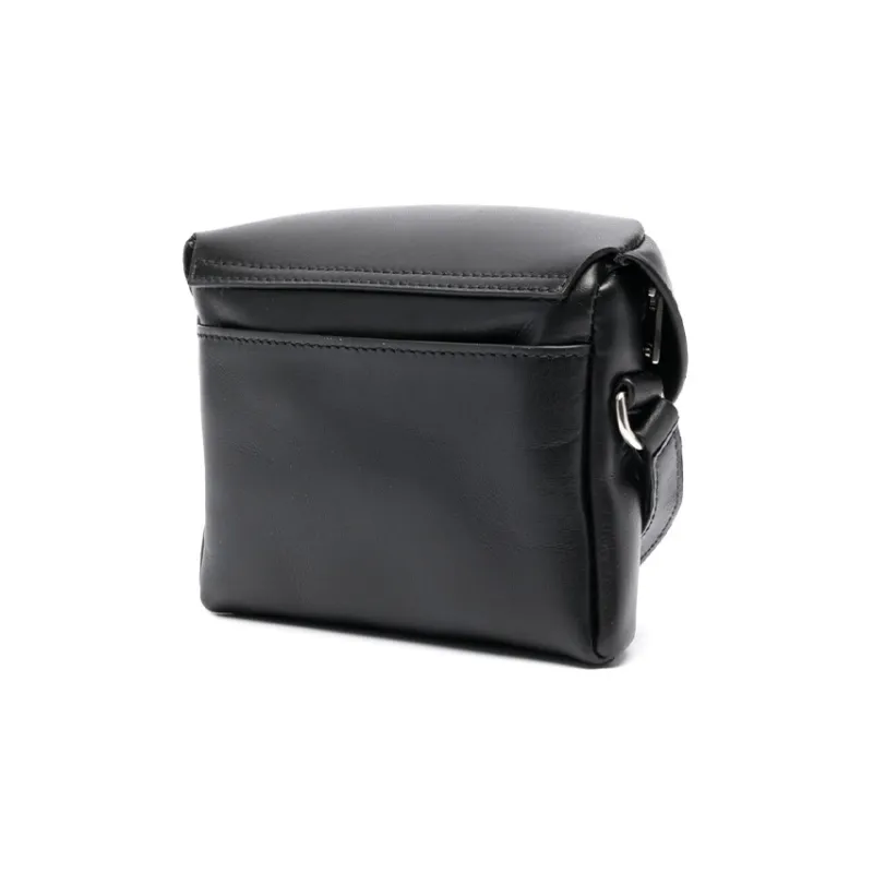 JIL SANDER Calfskin Messenger Bag, Shoulder Bag, Crossbody Bag Mini Men's Black-1
