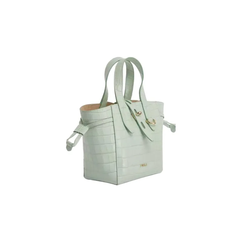 Furla Net Collection Leather Tote Bag Shopping Bag Shoulder Bag Crossbody Bag Handbag Mini Women's Mint Blue-1