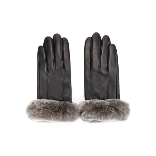 MARJAKURKI Sheepskin Rex Rabbit Fur Time Passes Glove Atmosphere Greeting Card Women's