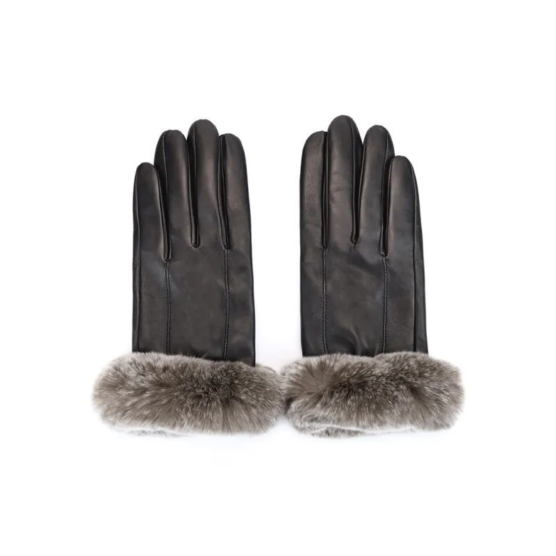 MARJAKURKI Sheepskin Rex Rabbit Fur Time Passes Glove Atmosphere Greeting Card Women's-0