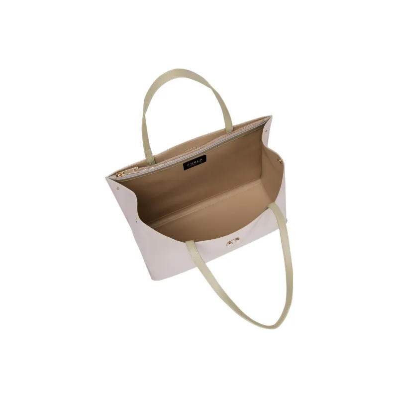 Furla Sofia Collection Grained Leather Tote Bag Shopping Bag Handbag Large Size Women's Ecru-3