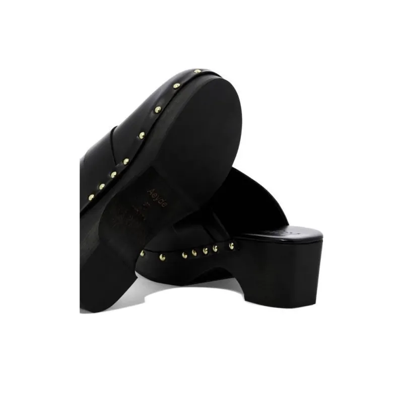 Aeyde Bibi 60mm Leather Wooden Clog-6