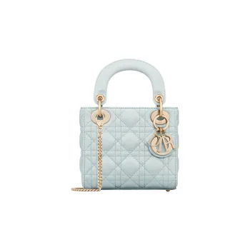 DIOR Lady Dior Sheepskin Dior Bag Shoulder Bag Crossbody Bag Handbag Mini Women's Blue