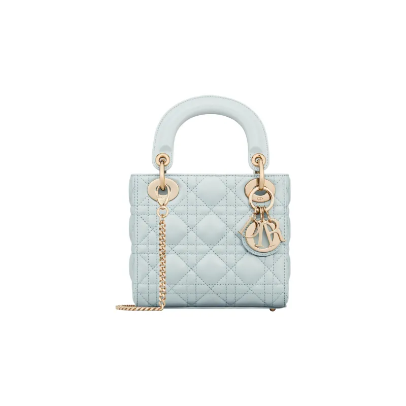 DIOR Lady Dior Sheepskin Dior Bag Shoulder Bag Crossbody Bag Handbag Mini Women's Blue-0